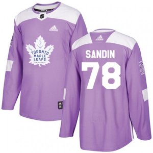 Toronto Maple Leafs #78 Rasmus Sandin Authentic Purple Fights Cancer Practice NHL Jersey