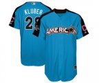 Cleveland Indians #28 Corey Kluber Authentic Blue American League 2017 Baseball All-Star Baseball Jersey