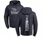 Tennessee Titans #8 Marcus Mariota Navy Blue Backer Pullover Hoodie