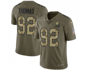 Cleveland Browns #92 Chad Thomas Limited Olive Camo 2017 Salute to Service Football Jersey