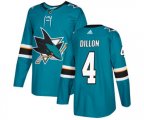 Adidas San Jose Sharks #4 Brenden Dillon Premier Teal Green Home NHL Jersey