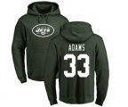 New York Jets #33 Jamal Adams Green Name & Number Logo Pullover Hoodie