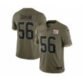 New York Giants #56 Lawrence Taylor 2022 Olive Salute To Service Limited Stitched Jersey