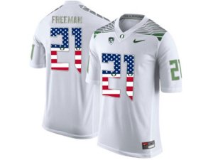 2016 US Flag Fashion Men\'s Oregon Ducks Royce Freeman #21 College Football Limited Jersey -White