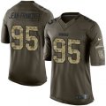 Green Bay Packers #95 Ricky Jean-Francois Elite Green Salute to Service NFL Jersey