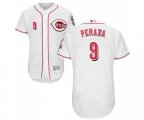 Cincinnati Reds #9 Jose Peraza White Home Flex Base Authentic Collection Baseball Jersey