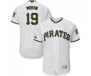 Pittsburgh Pirates #19 Colin Moran White Alternate Authentic Collection Flex Base Baseball Jersey