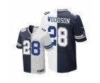 Dallas Cowboys #28 Darren Woodson Elite Navy Blue White Split Fashion Football Jersey