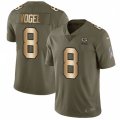 Green Bay Packers #8 Justin Vogel Limited Olive Gold 2017 Salute to Service NFL Jersey