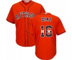 Houston Astros #16 Aledmys Diaz Authentic Orange Team Logo Fashion Cool Base Baseball Jersey