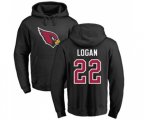 Arizona Cardinals #22 T. J. Logan Black Name & Number Logo Pullover Hoodie