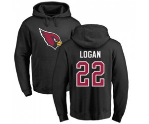 Arizona Cardinals #22 T. J. Logan Black Name & Number Logo Pullover Hoodie