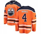 Edmonton Oilers #4 Kris Russell Authentic Orange Home Fanatics Branded Breakaway NHL Jersey