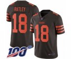 Cleveland Browns #18 Damion Ratley Limited Brown Rush Vapor Untouchable 100th Season Football Jersey