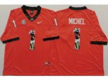 Georgia Bulldogs #1 Sony Michel Red Player Fashion Stitched NCAA Jersey