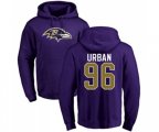 Baltimore Ravens #96 Brent Urban Purple Name & Number Logo Pullover Hoodie