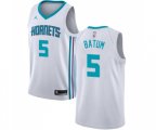 Charlotte Hornets #5 Nicolas Batum Authentic White NBA Jersey - Association Edition