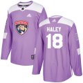 Florida Panthers #18 Micheal Haley Authentic Purple Fights Cancer Practice NHL Jersey
