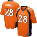Denver Broncos #28 Jamaal Charles Game Orange Team Color NFL Jersey