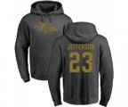 Baltimore Ravens #23 Tony Jefferson Ash One Color Pullover Hoodie