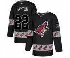 Arizona Coyotes #22 Barrett Hayton Authentic Black Team Logo Fashion Hockey Jersey