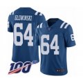 Indianapolis Colts #64 Mark Glowinski Limited Royal Blue Rush Vapor Untouchable 100th Season Football Jersey