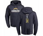 Los Angeles Chargers #1 Ty Long Navy Blue Backer Pullover Hoodie
