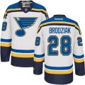St. Louis Blues #28 Kyle Brodziak Authentic White Away NHL Jersey