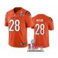 Cincinnati Bengals #28 Joe Mixon Orange 2022 Super Bowl LVI Vapor Limited Stitched Jersey
