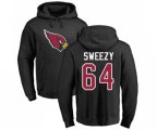 Arizona Cardinals #64 J.R. Sweezy Black Name & Number Logo Pullover Hoodie