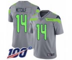 Seattle Seahawks #14 D.K. Metcalf Limited Silver Inverted Legend 100th Season Football Jersey