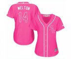 Women's Chicago White Sox #14 Bill Melton Authentic Pink Fashion Cool Base Baseball Jersey