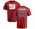 New York Giants #53 Harry Carson Red Name & Number Logo T-Shirt