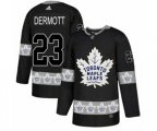 Toronto Maple Leafs #23 Travis Dermott Authentic Black Team Logo Fashion NHL Jersey