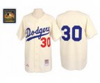1962 Los Angeles Dodgers #30 Maury Wills Authentic Cream Throwback Baseball Jersey