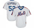 New York Mets #52 Yoenis Cespedes Authentic White Cooperstown Baseball Jersey