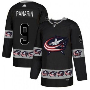Columbus Blue Jackets #9 Artemi Panarin Authentic Black Team Logo Fashion NHL Jersey