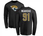 Jacksonville Jaguars #91 Yannick Ngakoue Black Name & Number Logo Long Sleeve T-Shirt