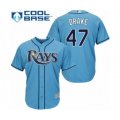 Tampa Bay Rays #47 Oliver Drake Authentic Light Blue Alternate 2 Cool Base Baseball Player Jersey