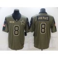 Dallas Cowboys #8 Troy Aikman Nike Olive 2021 Salute To Service Limited Player Jersey