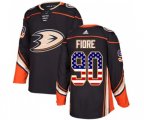 Anaheim Ducks #90 Giovanni Fiore Authentic Black USA Flag Fashion Hockey Jersey