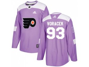 Adidas Philadelphia Flyers #93 Jakub Voracek Purple Authentic Fights Cancer Stitched NHL Jersey