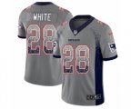New England Patriots #28 James White Limited Gray Rush Drift Fashion NFL Jersey