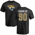 Jacksonville Jaguars #90 Stefan Charles Black Name & Number Logo T-Shirt