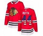 Chicago Blackhawks #44 Jan Rutta Authentic Red USA Flag Fashion NHL Jersey