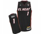 Miami Heat #1 Chris Bosh Swingman Black Latin Nights Basketball Jersey