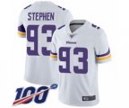 Minnesota Vikings #93 Shamar Stephen White Vapor Untouchable Limited Player 100th Season Football Jersey