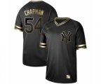 New York Yankees #54 Aroldis Chapman Authentic Black Gold Fashion Baseball Jersey