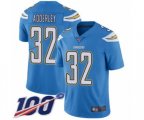 Los Angeles Chargers #32 Nasir Adderley Electric Blue Alternate Vapor Untouchable Limited Player 100th Season Football Jersey