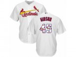 St. Louis Cardinals #45 Bob Gibson Authentic White Team Logo Fashion Cool Base MLB Jersey
